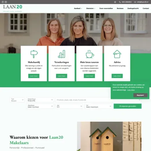 Capture d'écran du site web de www.laan20.nl