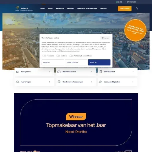 Screenshot of the website of www.lamberink.nl