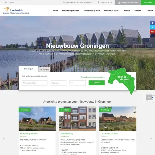 Screenshot van de website van www.nieuwbouwgroningen.nl