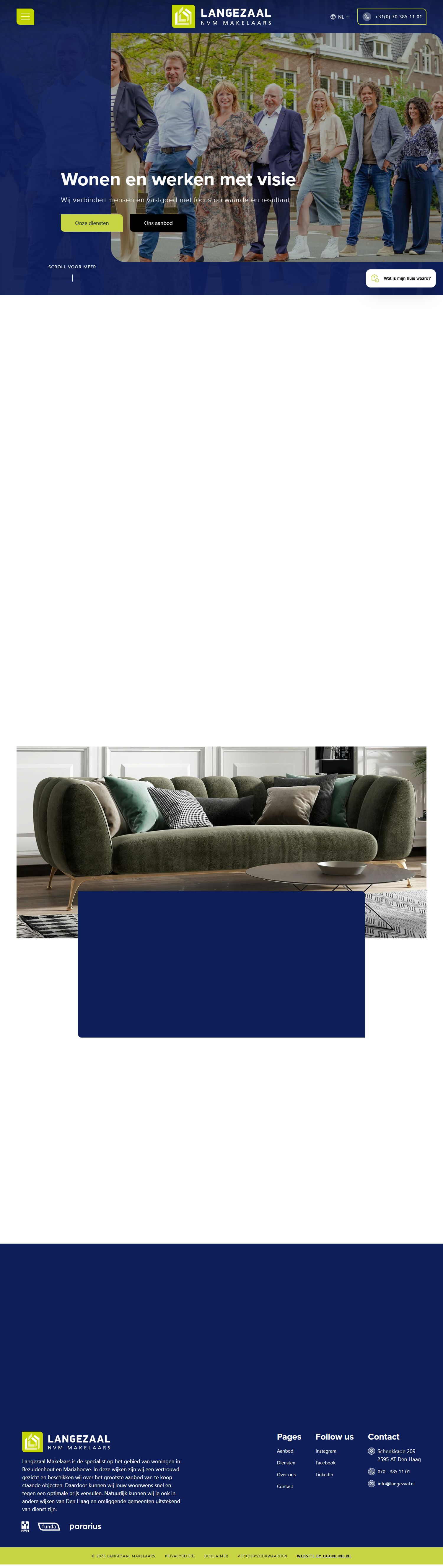 Screenshot van de website van www.langezaal.nl