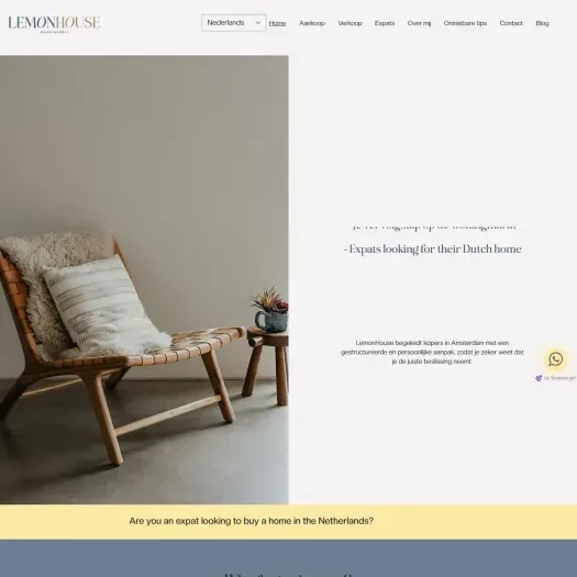 Screenshot of the website of www.lemonhouse.nl