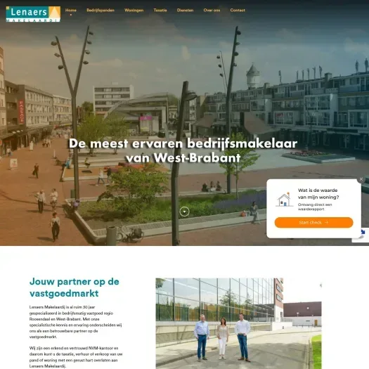 Screenshot van de website van www.lenaers.nl