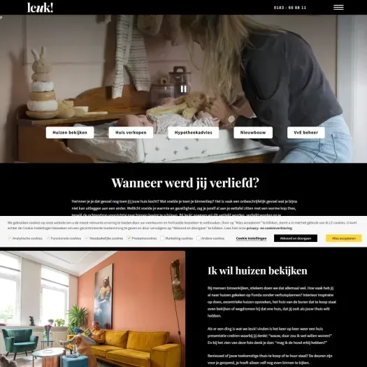 Capture d'écran du site web de leuk-makelaars.nl
