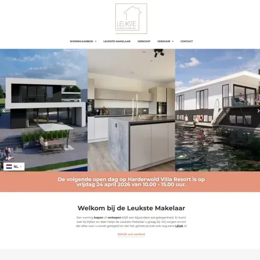 Screenshot of the website of www.leukstemakelaar.nl