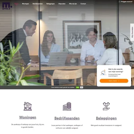 Screenshot der Website von www.level2makelaars.nl