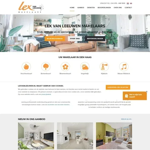 Screenshot of the website of www.lexvanleeuwen.nl