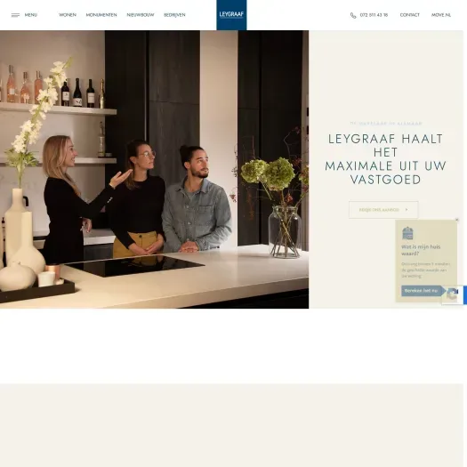 Capture d'écran du site web de www.leygraafmakelaars.nl