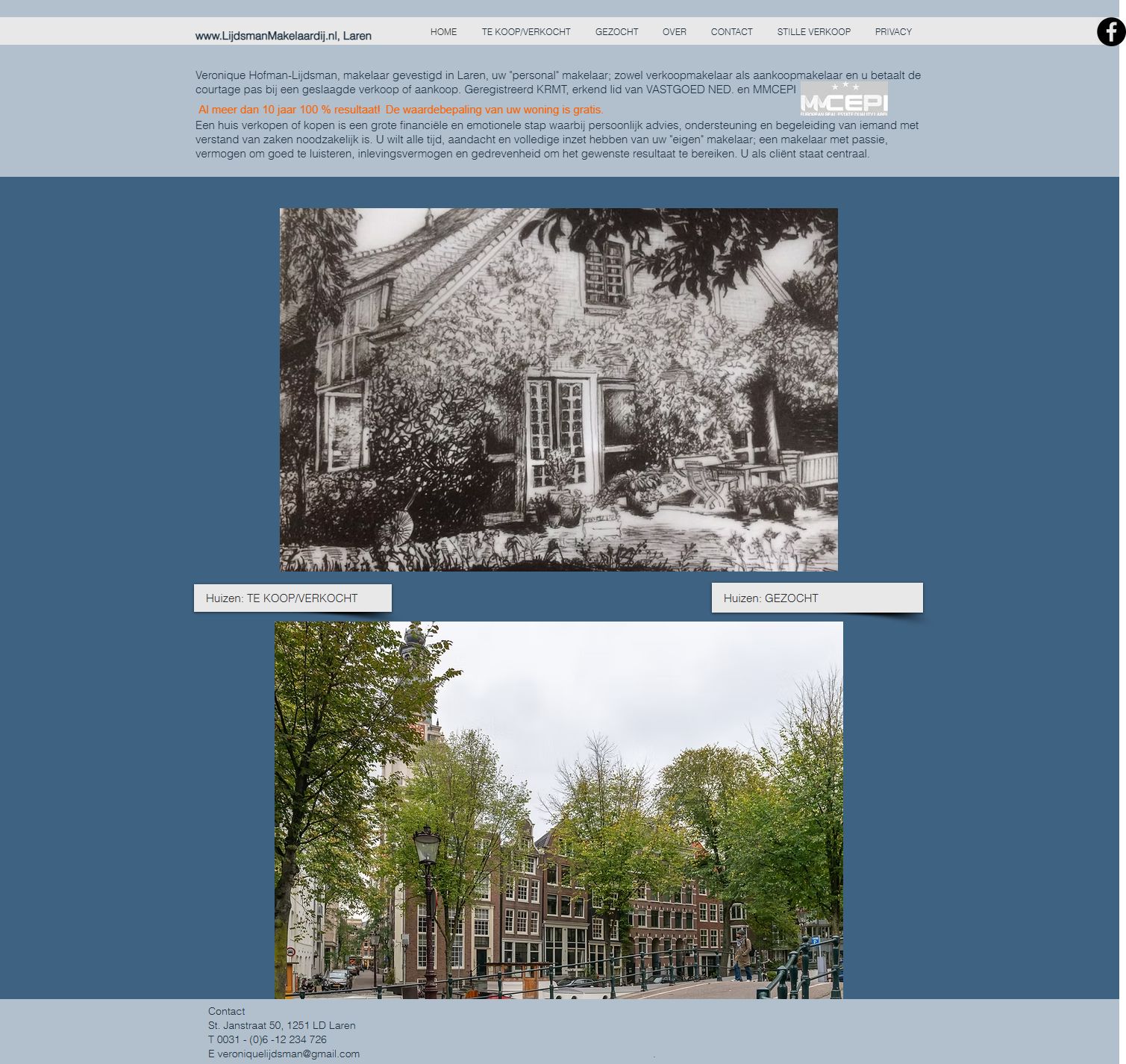 Screenshot van de website van www.lijdsmanmakelaardij.nl