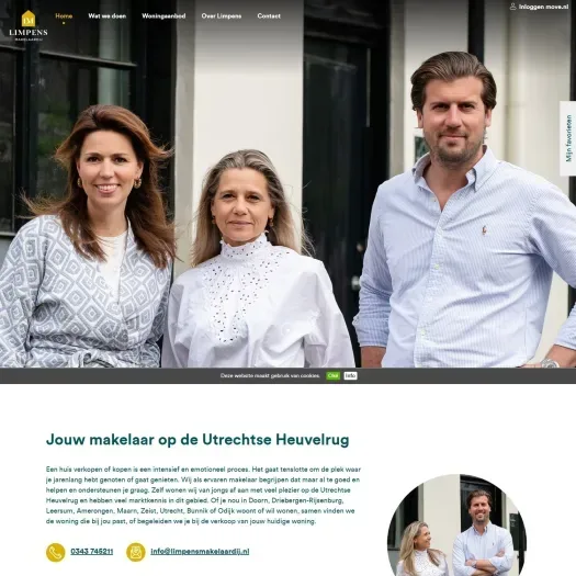 Screenshot der Website von www.limpensmakelaardij.nl
