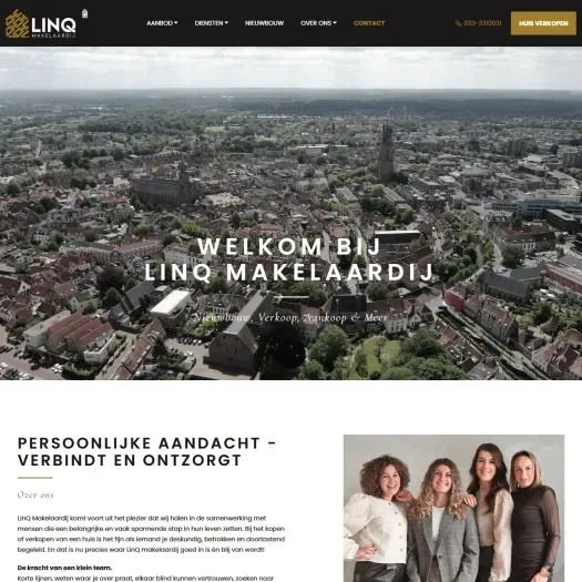 Screenshot of the website of www.linqmakelaardij.nl