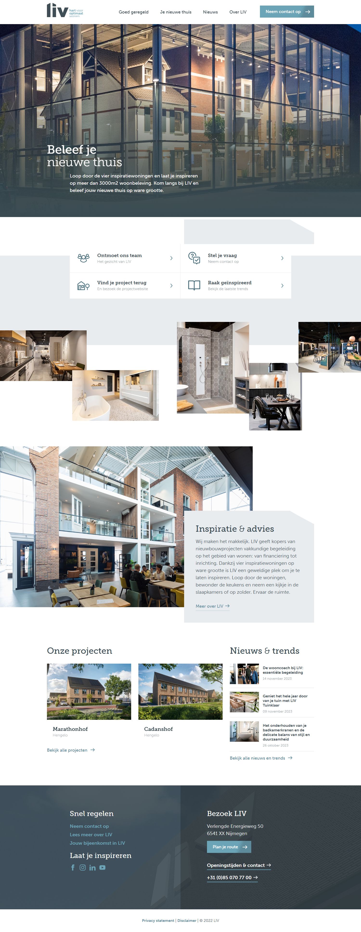 Screenshot van de website van www.livwonen.nl