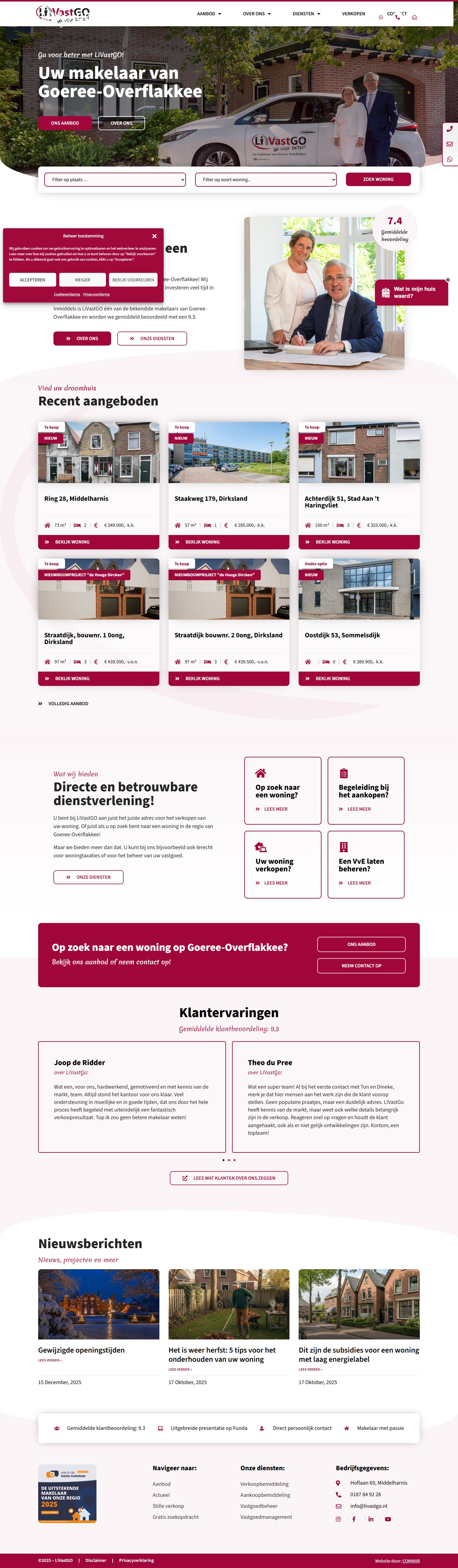 Screenshot van de website van www.livastgo.nl