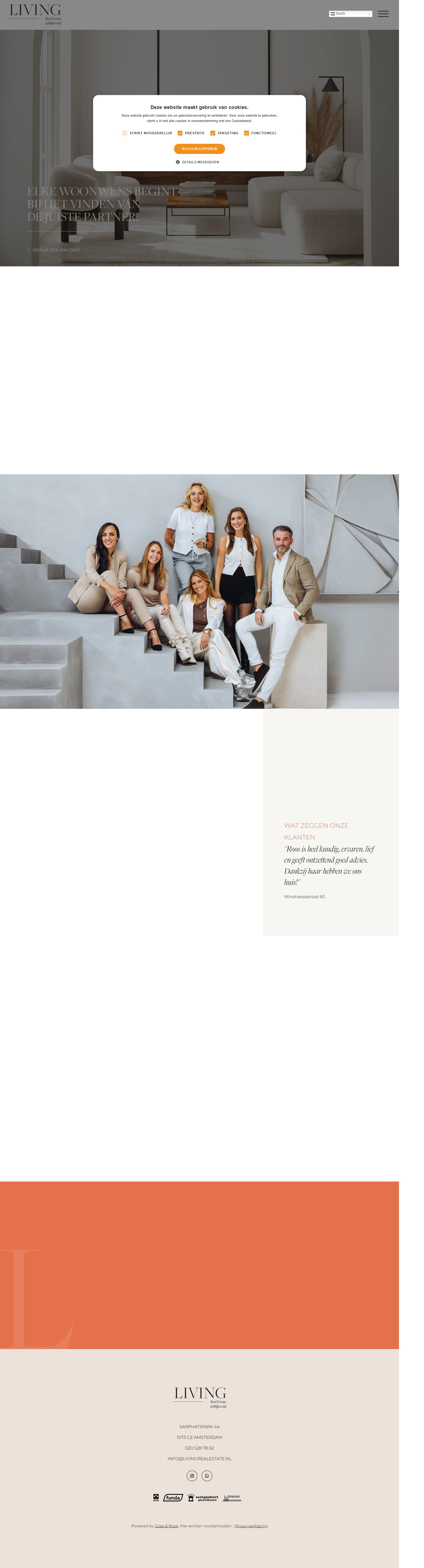 Screenshot van de website van livingrealestate.nl