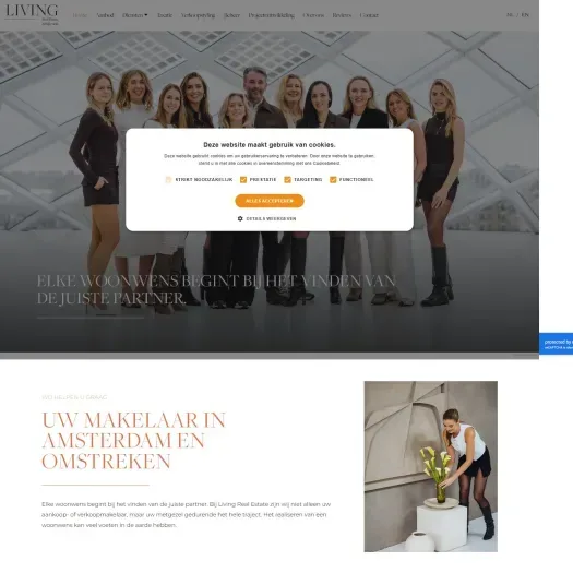 Capture d'écran du site web de livingrealestate.nl