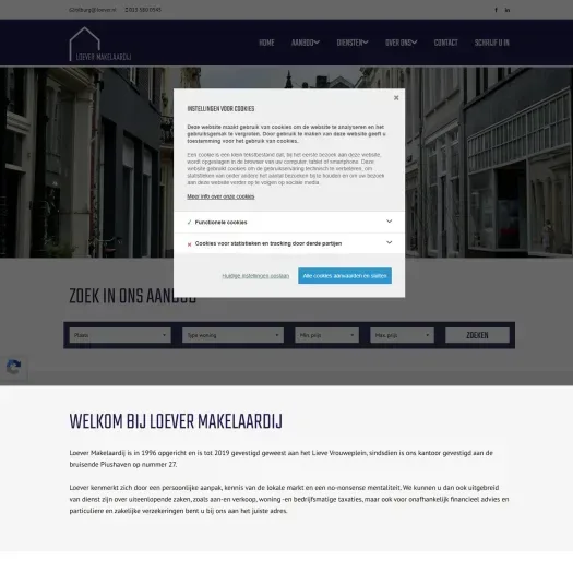 Screenshot van de website van www.loever.nl