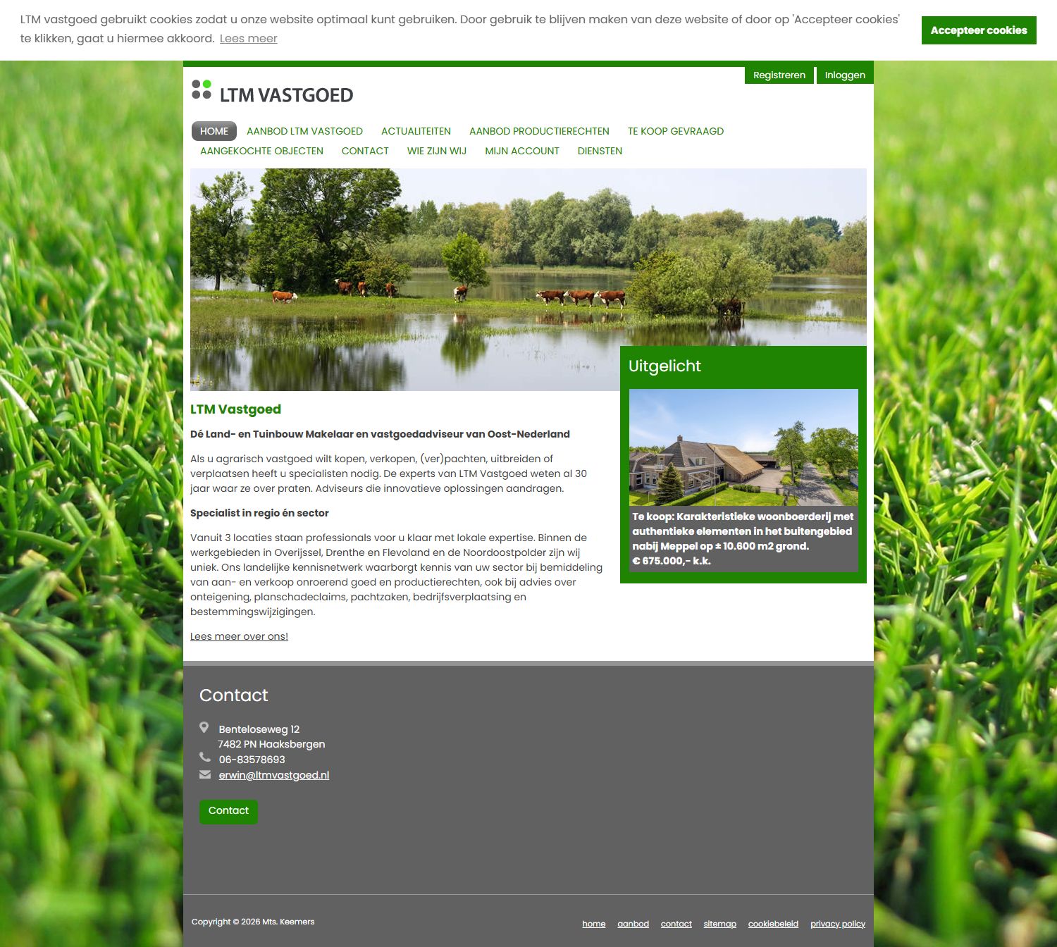 Screenshot van de website van www.ltmvastgoed.nl