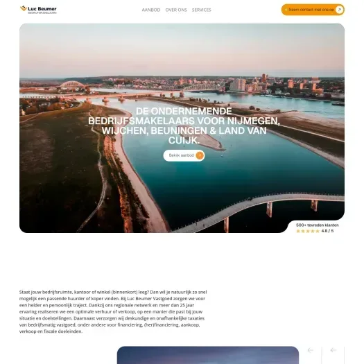 Screenshot van de website van www.lucbeumervastgoed.nl
