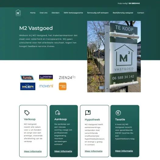 Capture d'écran du site web de www.m2vastgoed.nl