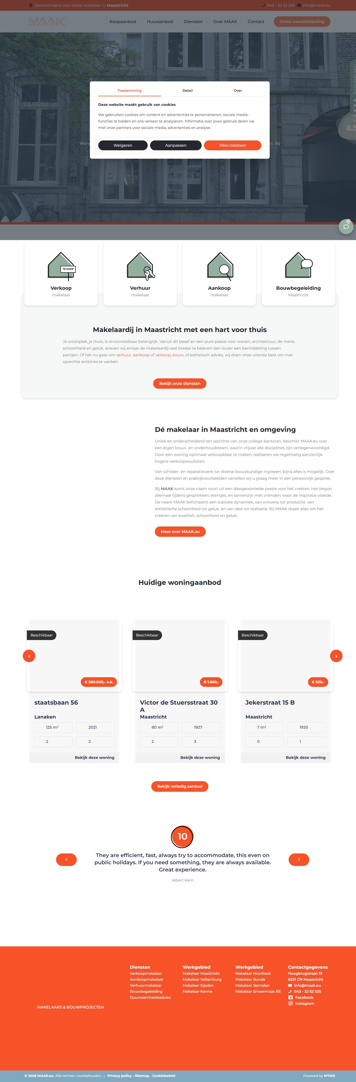 Screenshot van de website van www.maak.eu