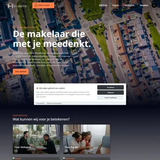Screenshot der Website von www.maasdonkmakelaardij.nl