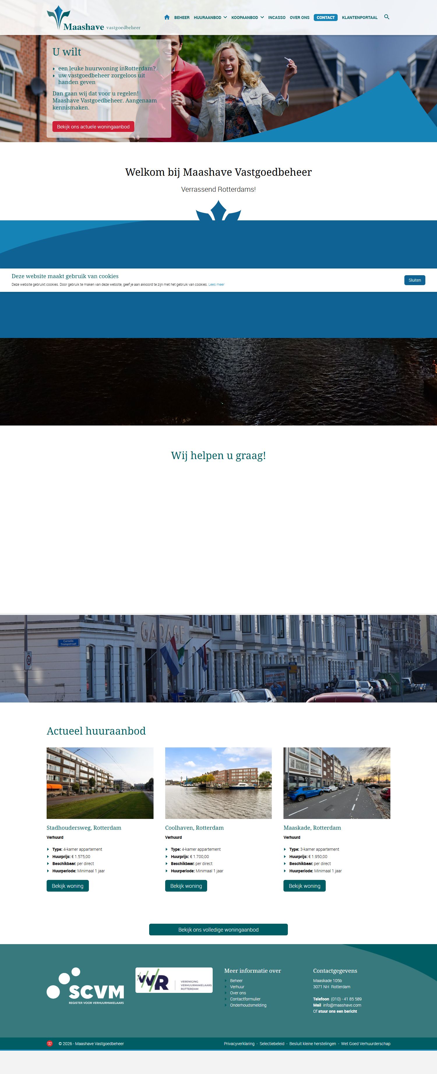 Screenshot van de website van www.maashave.com