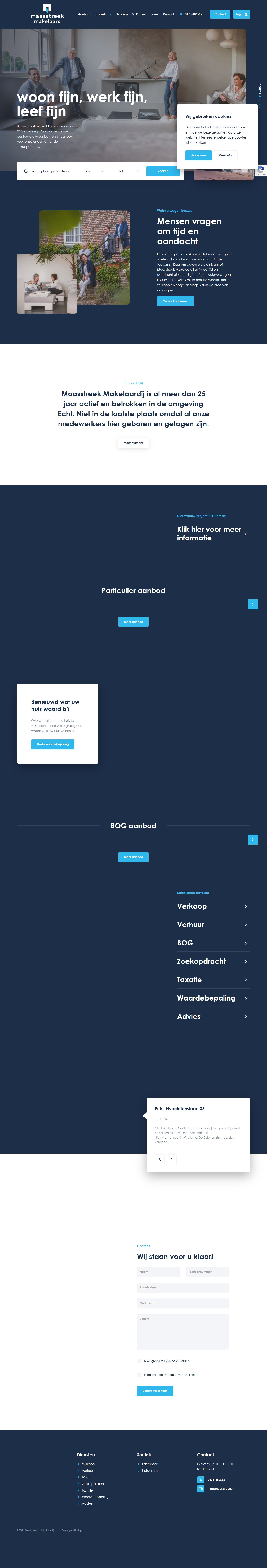 Screenshot van de website van www.maasstreek.nl