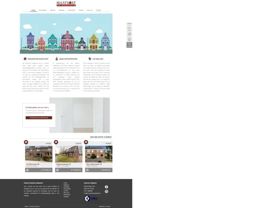Screenshot der Website von www.maatvastmakelaars.nl
