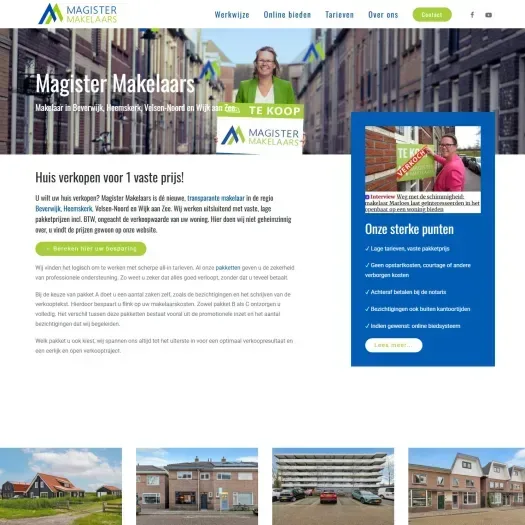Screenshot der Website von magister-makelaars.nl