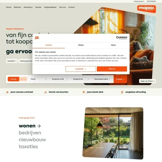 Capture d'écran du site web de www.majoor.nl