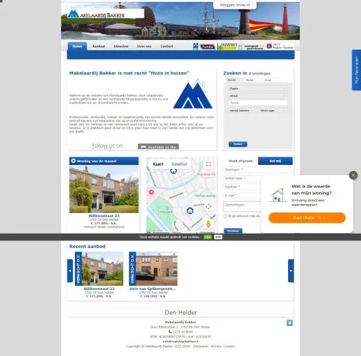Capture d'écran du site web de www.makelaarbakker.nl
