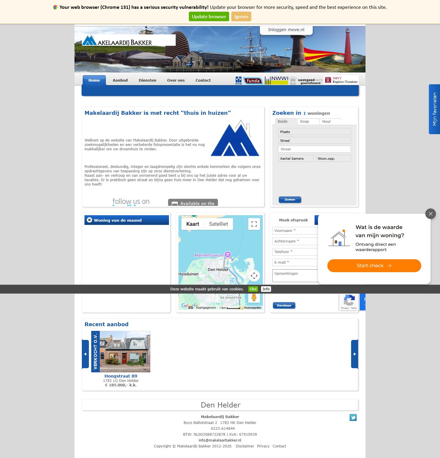 Screenshot van de website van www.makelaarbakker.nl