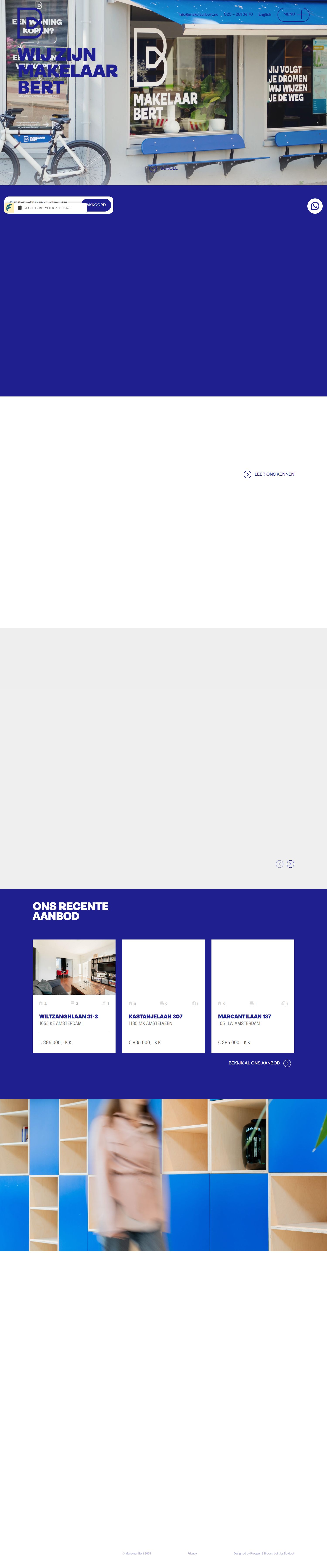 Screenshot van de website van www.makelaarbert.nu