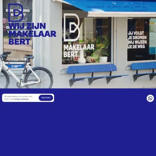 Screenshot van de website van www.makelaarbert.nu