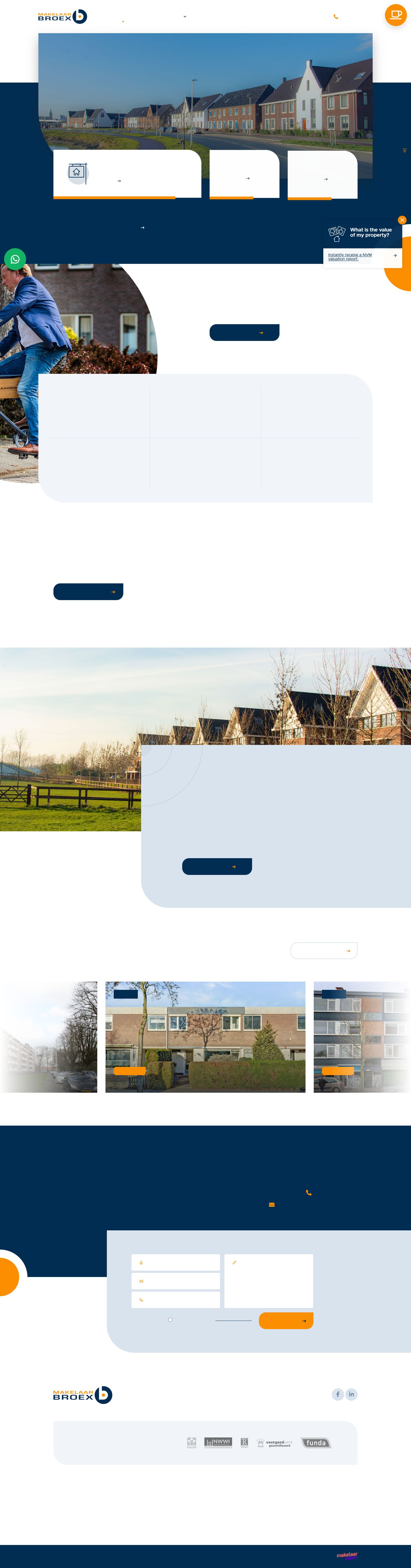 Screenshot van de website van www.makelaarbroex.nl