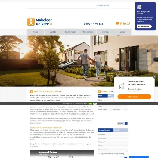 Screenshot van de website van www.makelaardevree.nl
