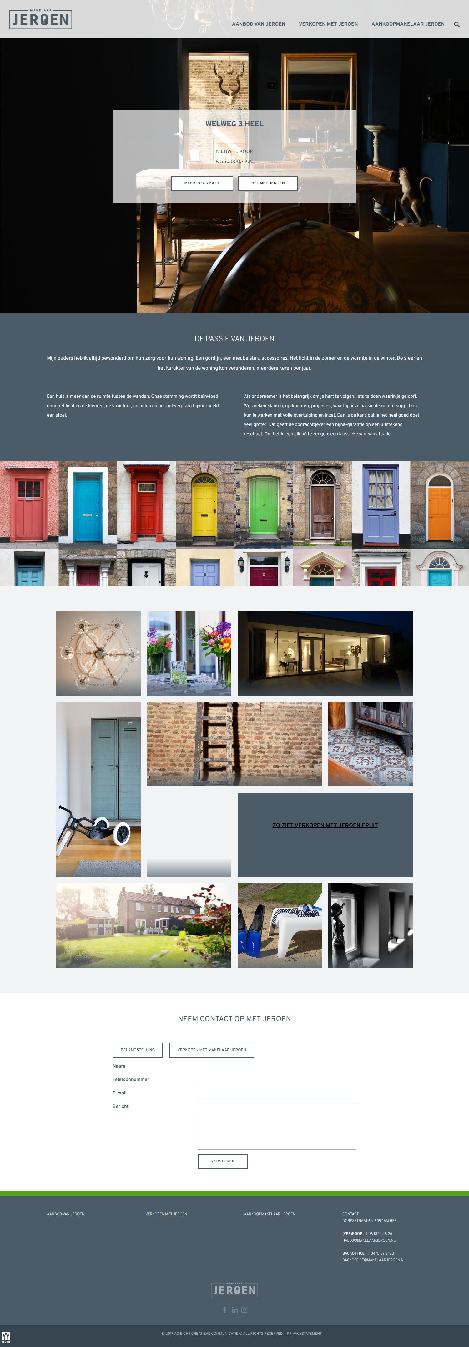 Screenshot van de website van www.makelaarjeroen.nl