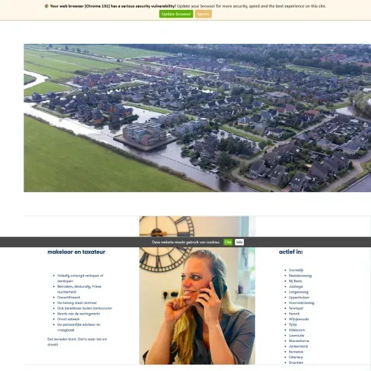 Screenshot der Website von www.makelaardijbenedictus.nl