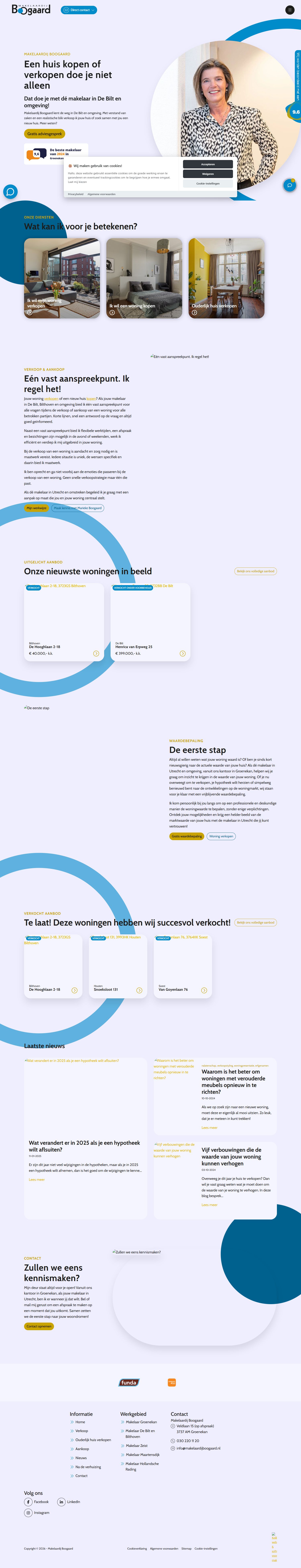 Screenshot van de website van www.makelaardijboogaard.nl