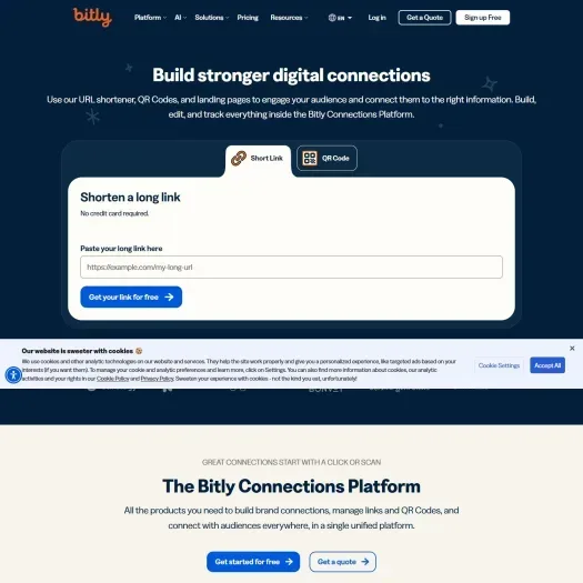 Screenshot der Website von bit.ly