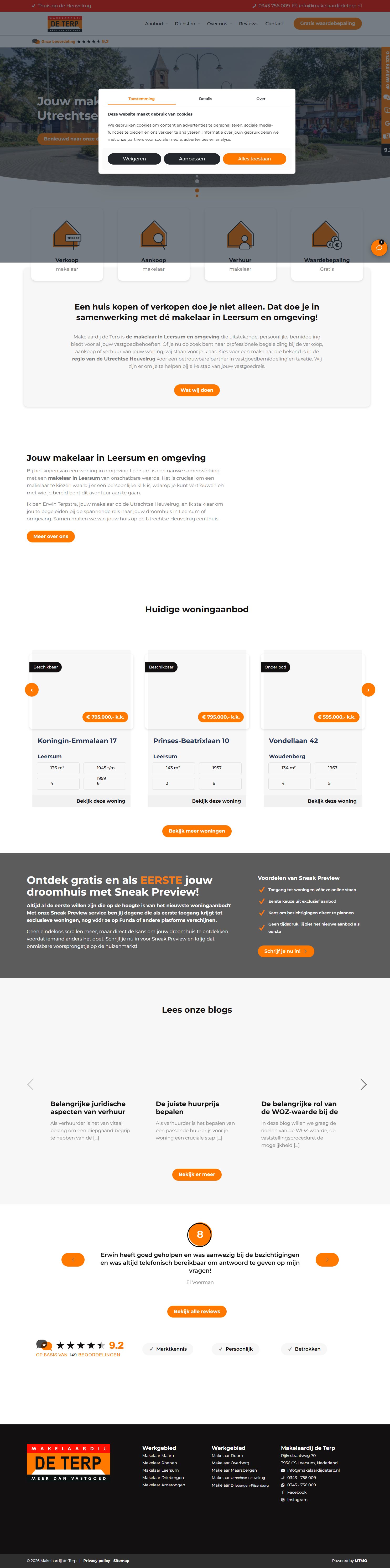 Screenshot van de website van www.makelaardijdeterp.nl