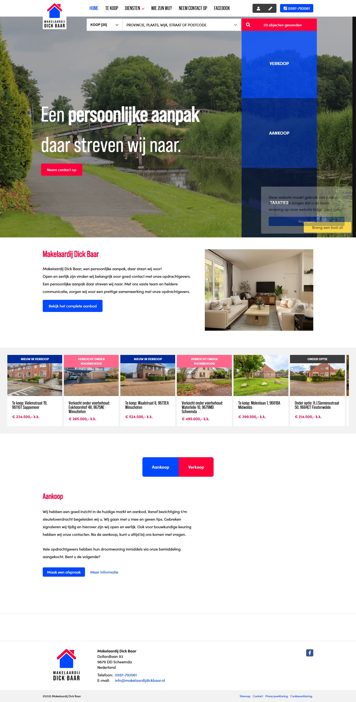 Screenshot van de website van www.makelaardijdickbaar.nl