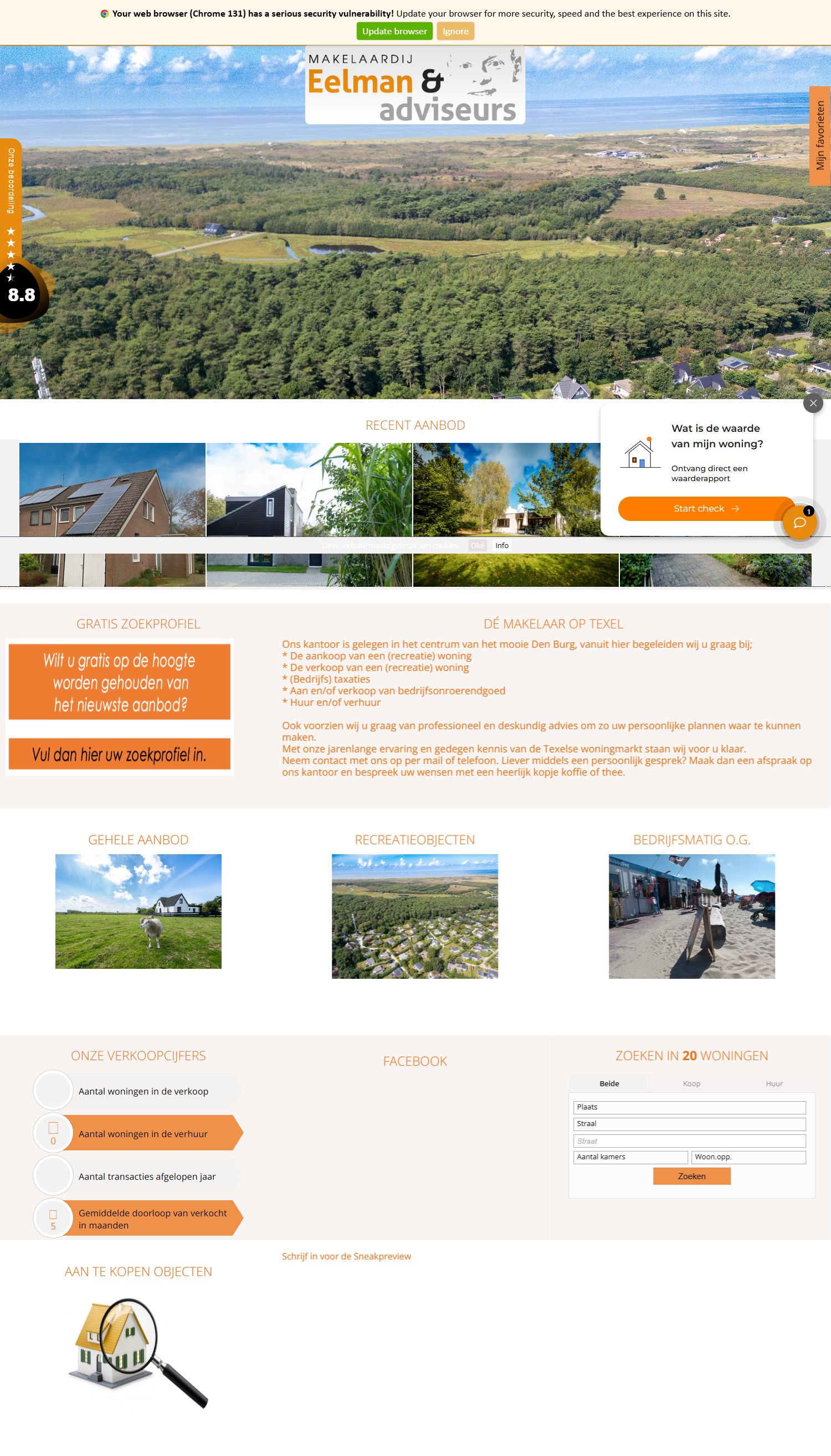 Screenshot van de website van www.makelaardijeelman.nl