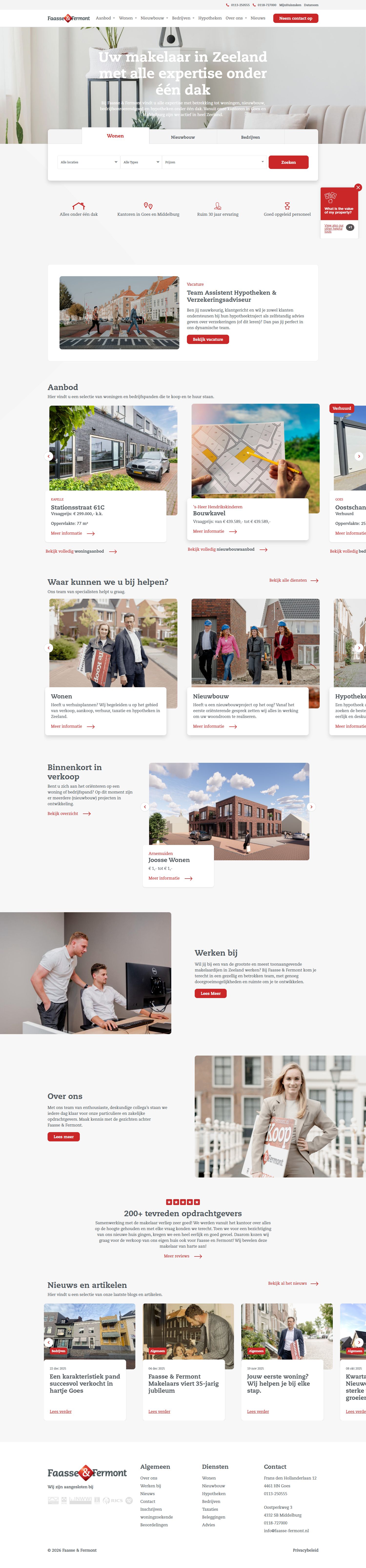 Screenshot van de website van www.faasse-fermont.nl