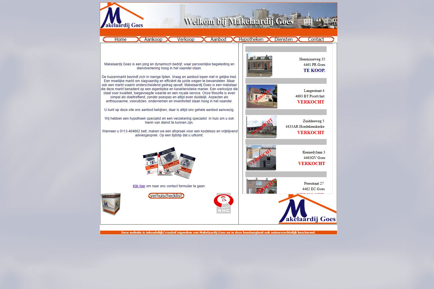 Screenshot van de website van www.makelaardijgoes.com