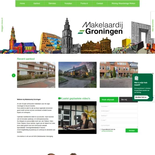 Screenshot of the website of www.makelaardijgroningen.nl