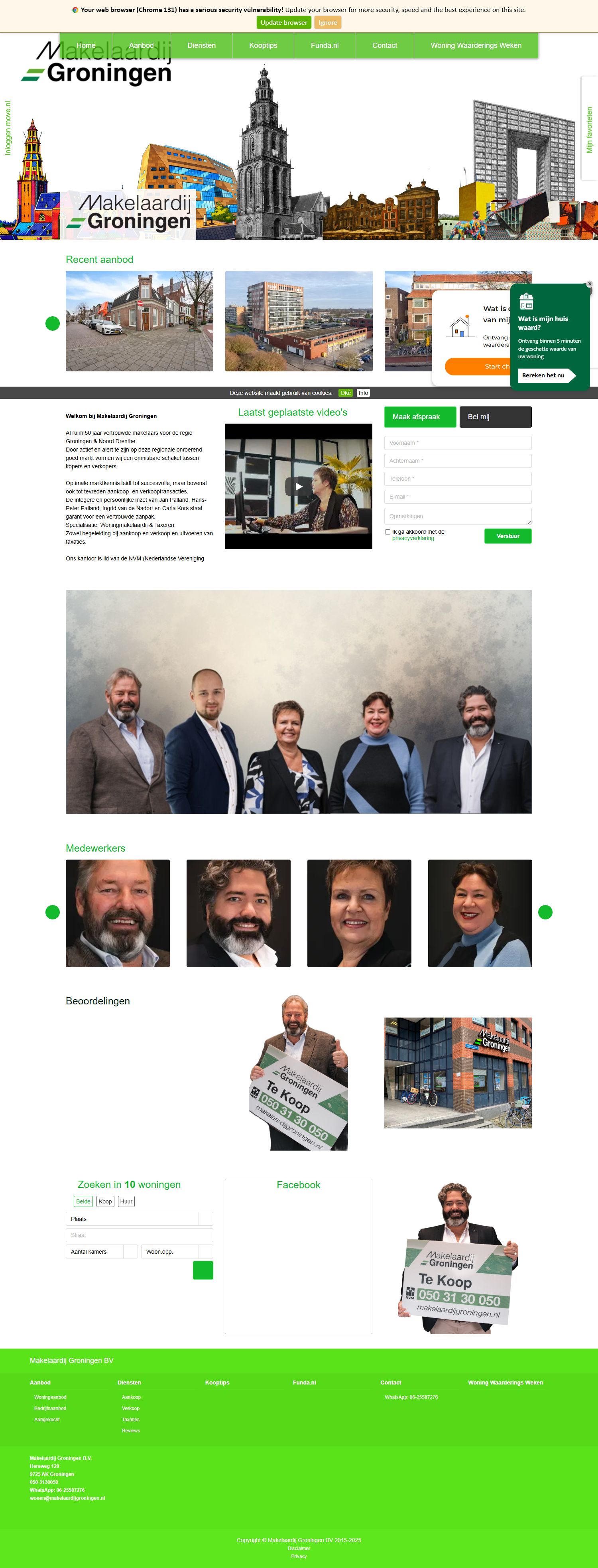 Screenshot van de website van www.makelaardijgroningen.nl