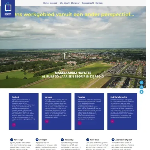 Screenshot of the website of www.makelaardijhofstee.nl