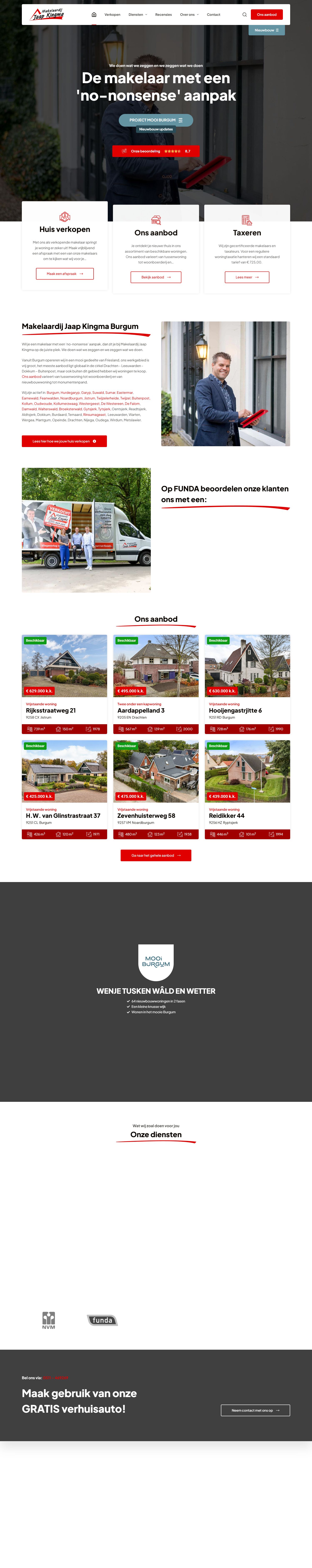 Screenshot van de website van www.jaapkingma.nl