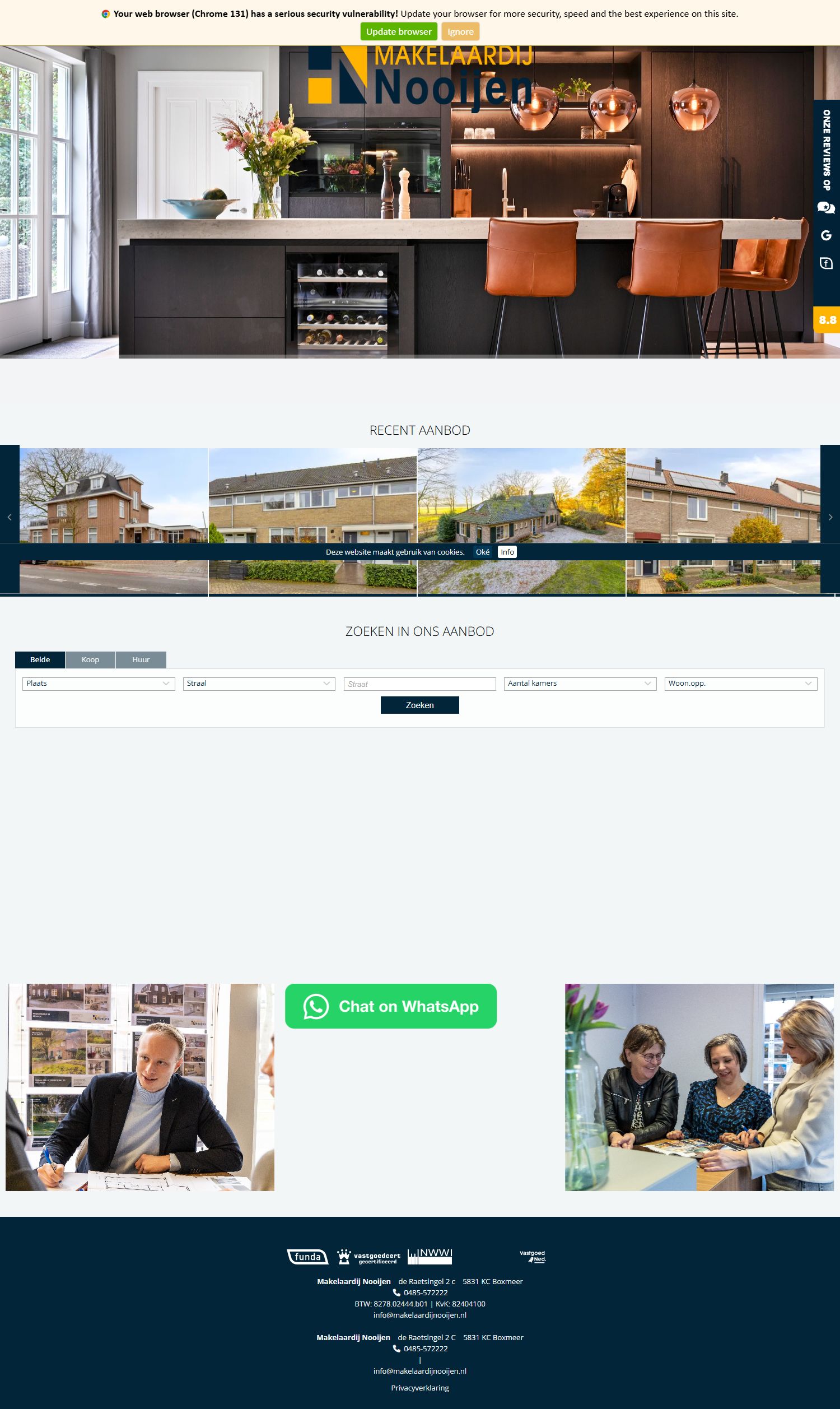 Screenshot van de website van www.makelaardijnooijen.nl