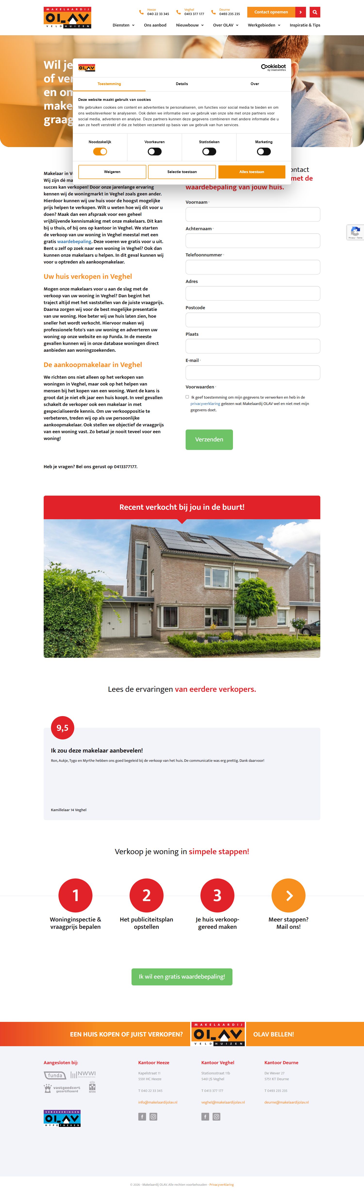 Screenshot van de website van www.makelaardijolav.nl
